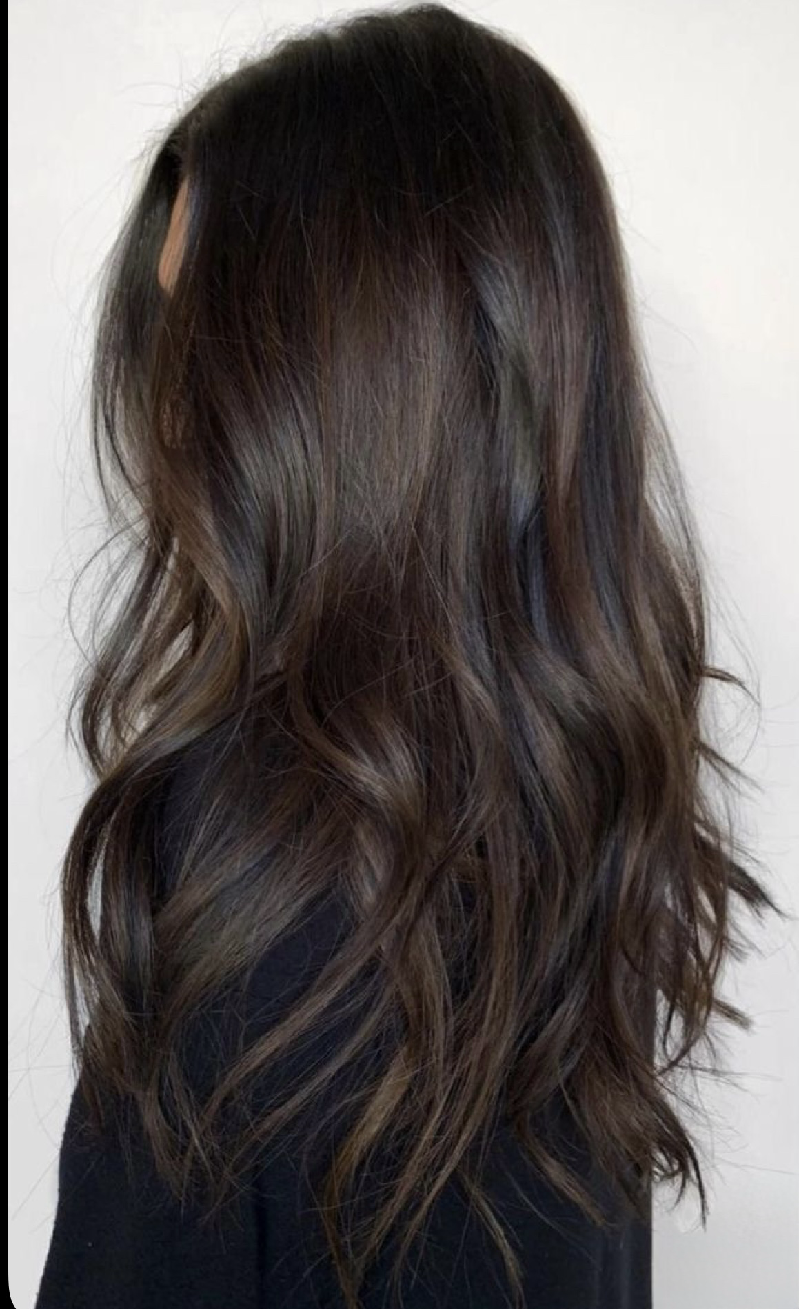 Rich brunette balayage, back view