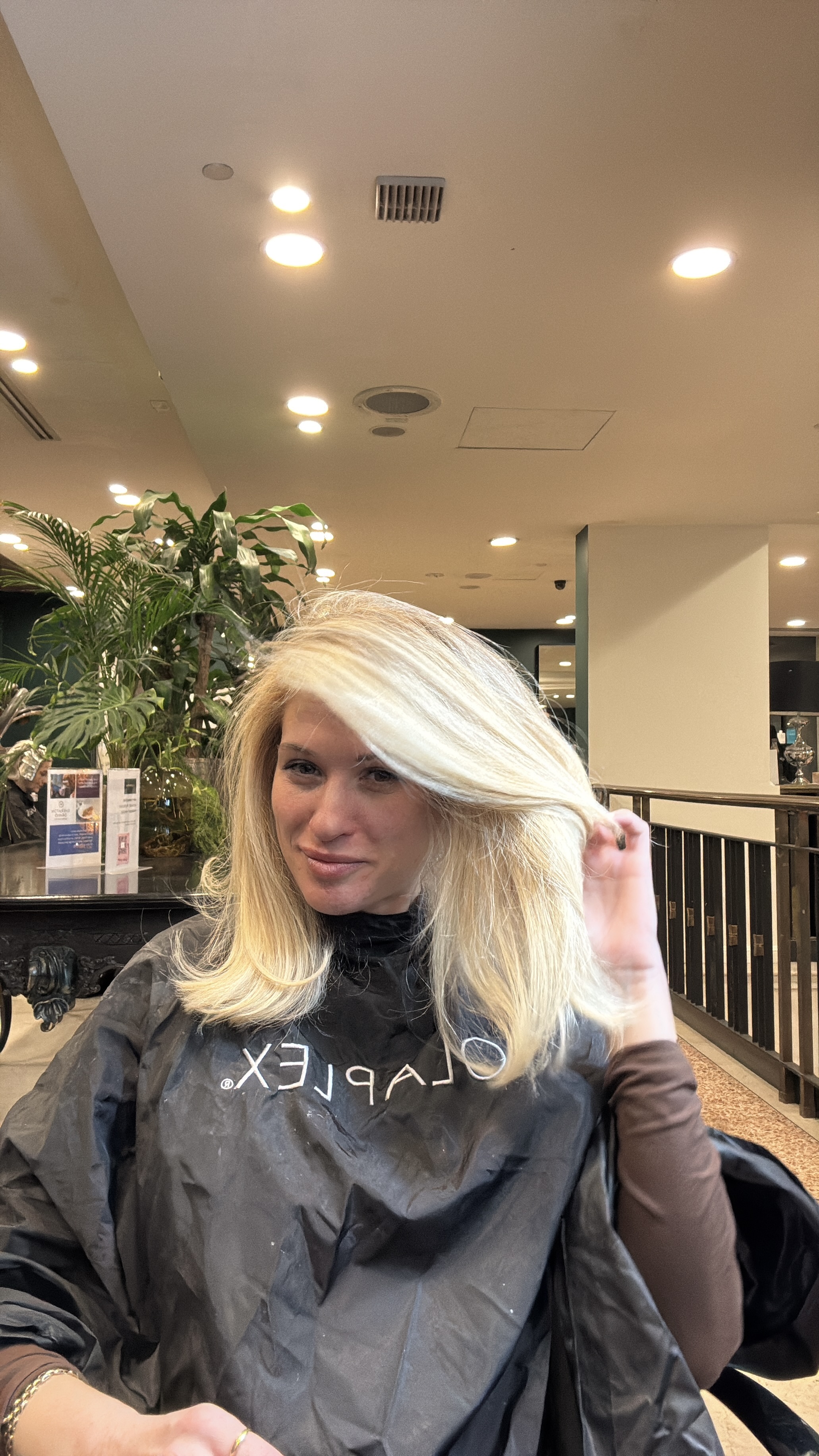 Bright blonde colour treatment result