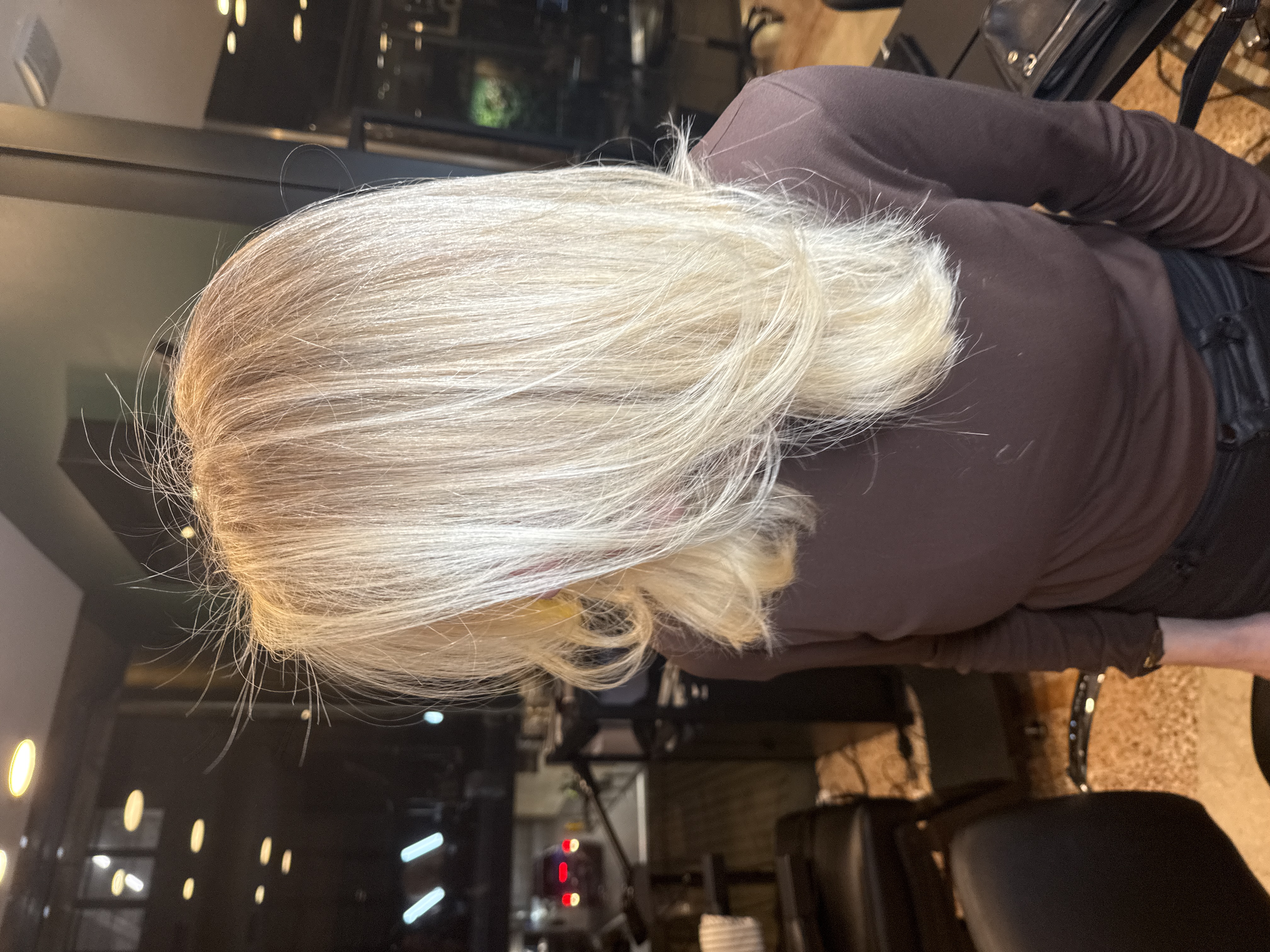 Cool blonde colour, back view